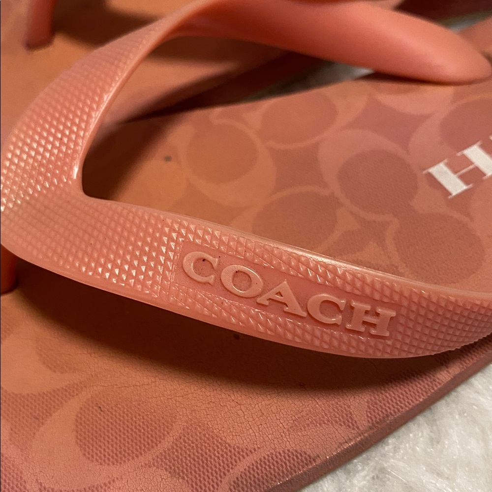 Coach zak Coral Flip Flops 7 - Picture 3 of 4